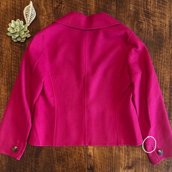 Talbots | 100% Wool (Gabardine) Blazer/Jacket, Pink Cranberry - Picture 8 of 8